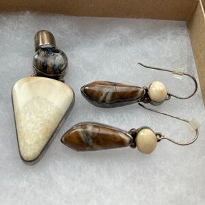Bering Sea Designs - Aleut - Sterling Silver Pendant & Earrings Jewelry - Inua